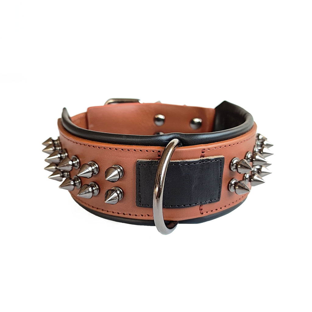Leather dog collar with bandana