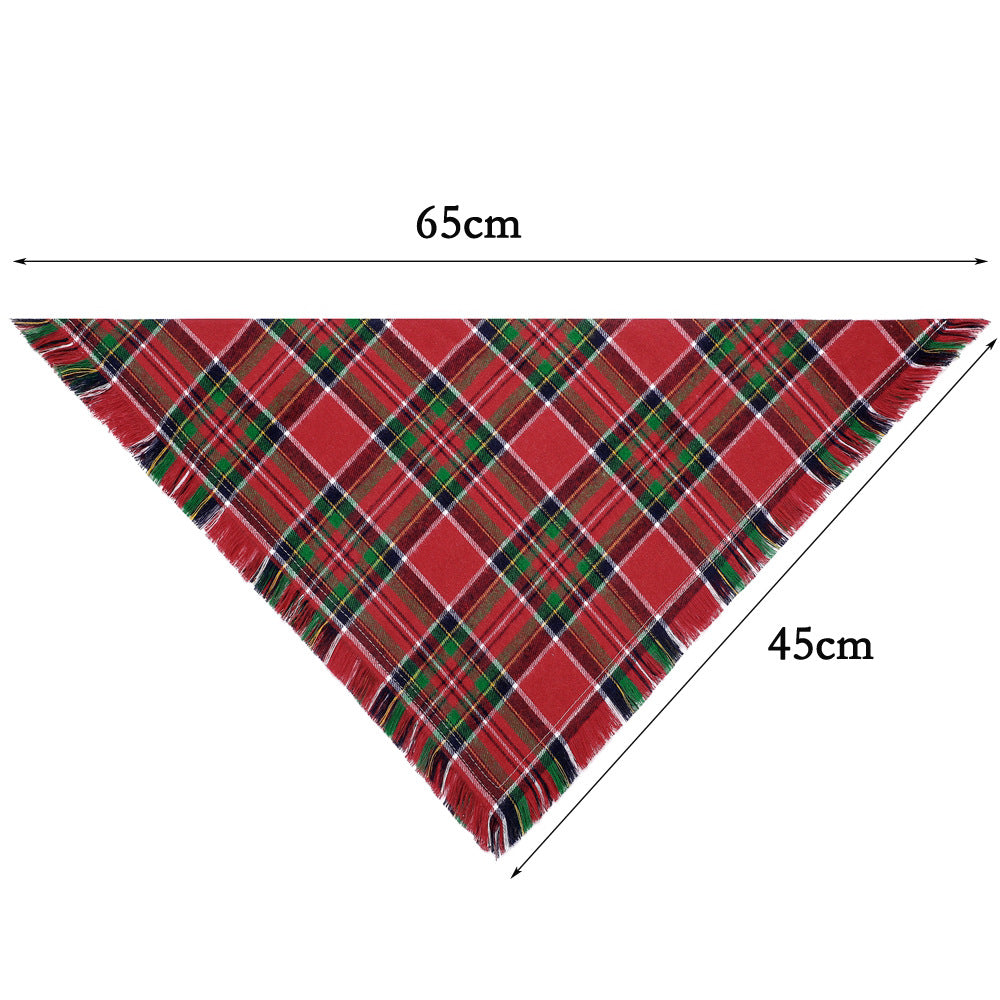 Plaid dog bandana on pet