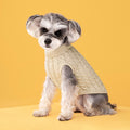 Beige cable-knit pet sweater
