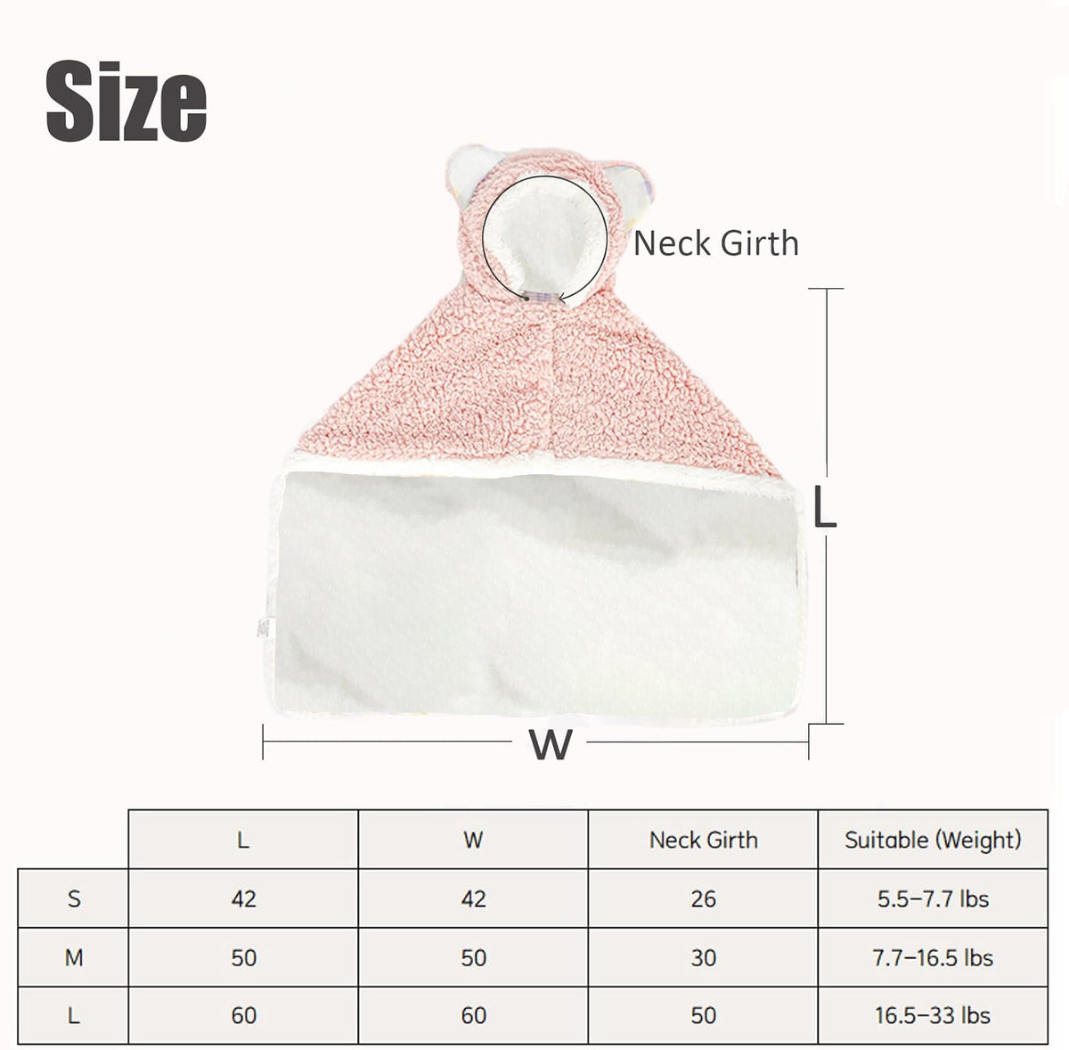 Hooded sherpa pet cape