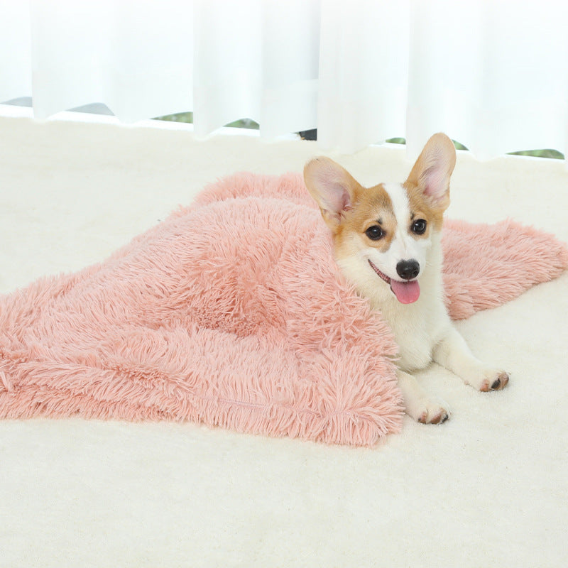 Soft thermal pet throw in neutral beige
