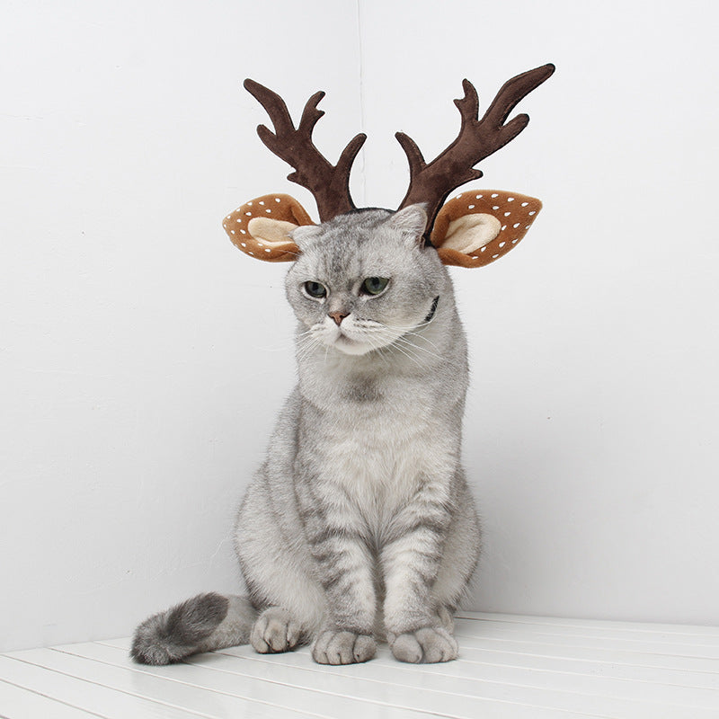 Soft plush antler headband detail