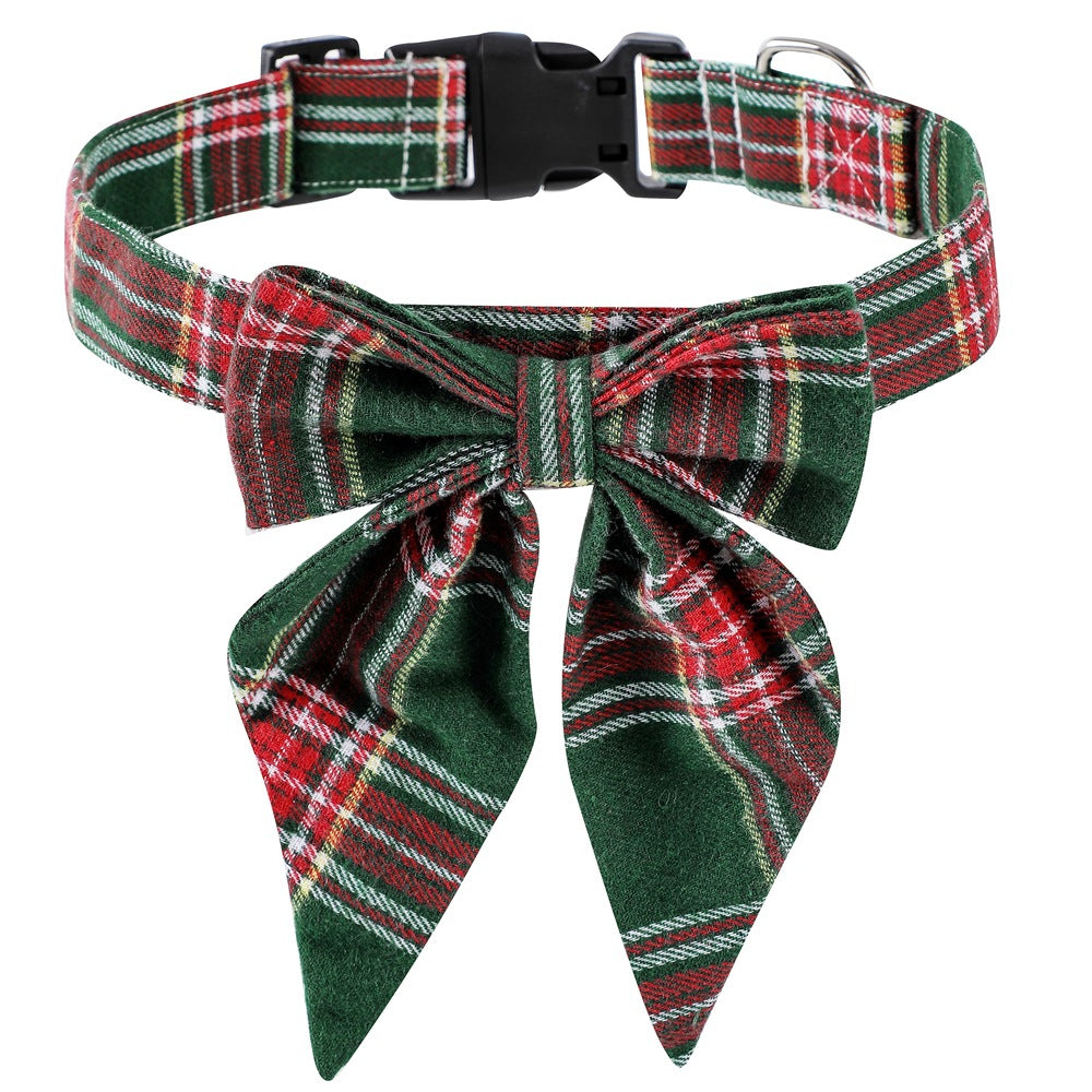 Christmas Bow-Tie Collar - Green Plaid
