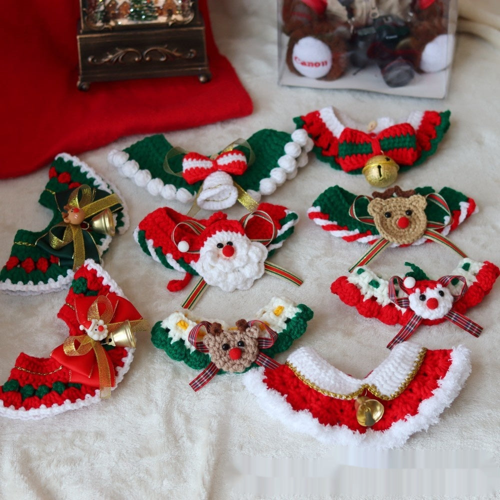 Knitted Christmas pet scarf