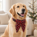 Dog wearing Christmas bow-tie collar